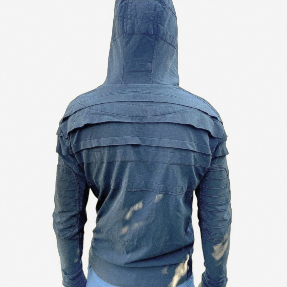 DEMOBAZA MEN S18 REUNION Hoodie Fit Portal Gray Distressed Jacket M - Picture 8 of 16
